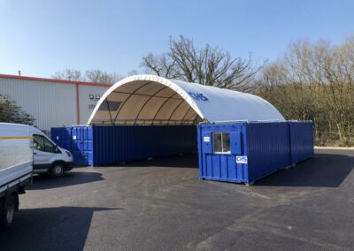 TUFFShel Container at a plant hire centre in Surrey