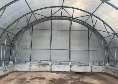 Clear span design of the TUFFShel Max creates wide, unobstructed internal space for storage, machinery, and site operations.
