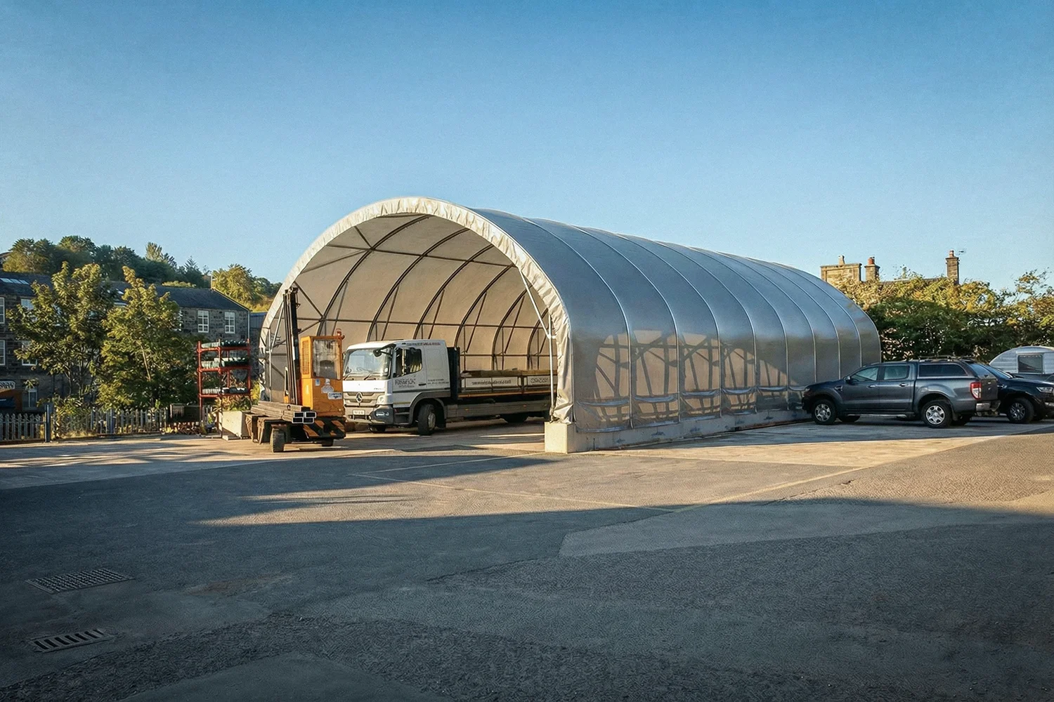TUFFShel Max 12m wide for storage and vehicle maintenance