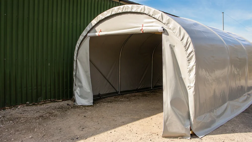TUFFShel Mobile Gable End - Zip Up Door open